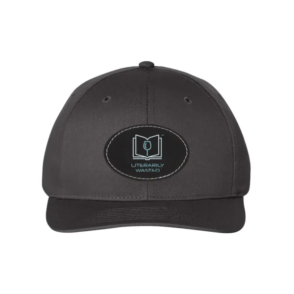 Literarily Wasted Baseball Hat w/ Leather Patch, Black / Charcoal - Image 1