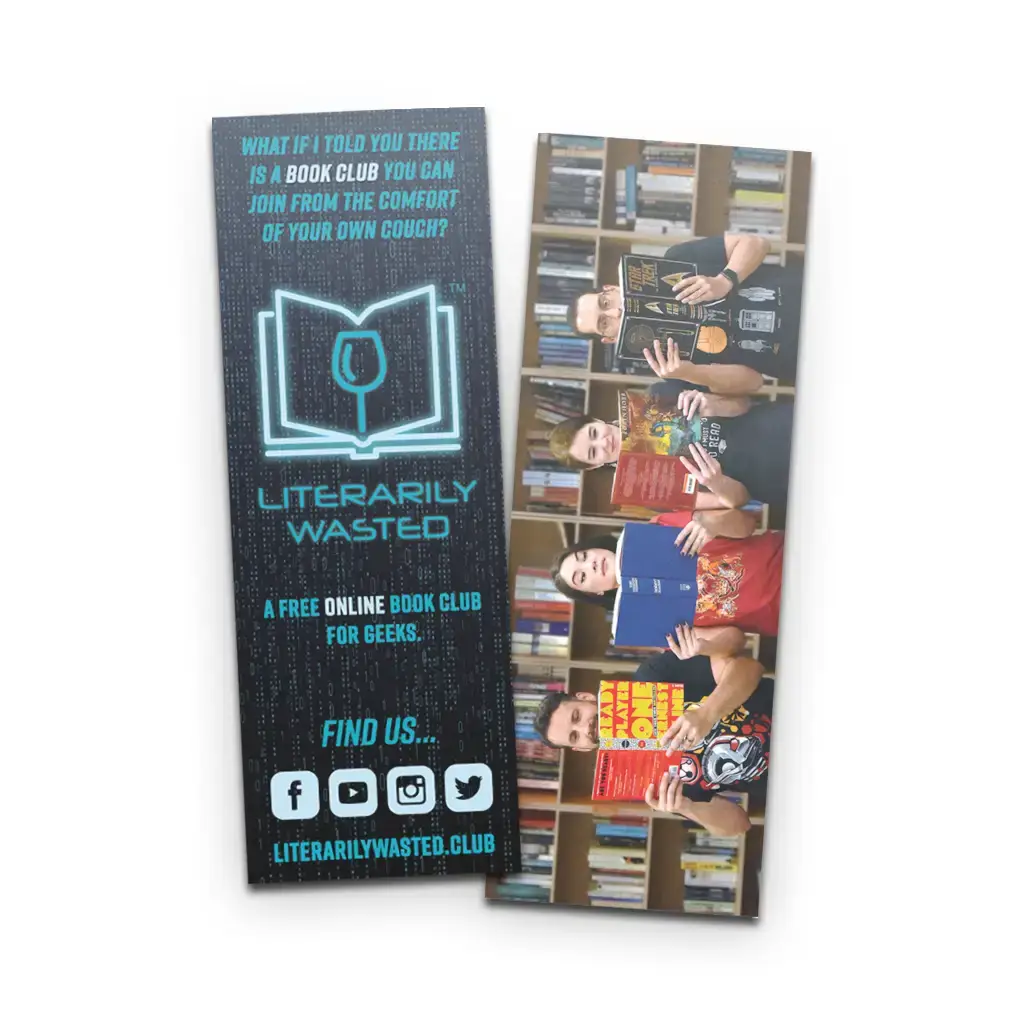 Literarily Wasted Laminated Bookmarks, 2-Sided - Image 1
