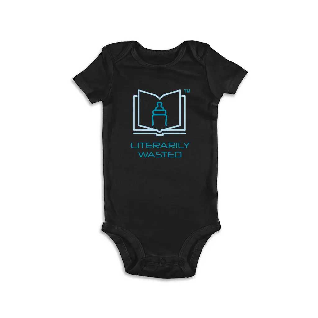 Literarily Wasted Black Onesie - Image 1